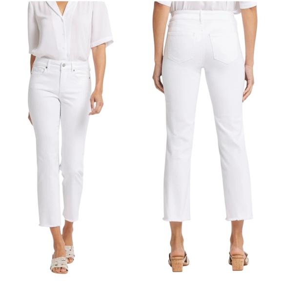 NYDJ Marilyn Straight Ankle Jeans, Lift Tuck Texhnology, Color White, Size 4 - Picture 1 of 10